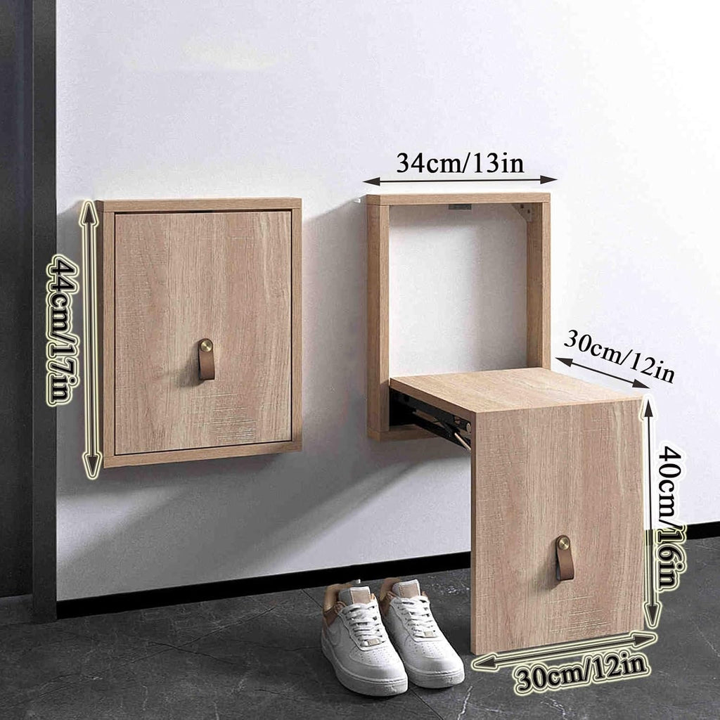 Hidden Shoe Bench, Shoe Bench Rack for Entryway, Folding Chair Wall-Mounted Invisible Shoe-Changing Stool, Fold Down and Up Shoe Bench On The Wall(D1)