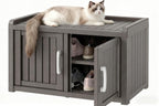 NUNU LAB Shoe Cabinet, Waterproof UV-Resistant Outdoor/Indoor Shoe Storage Cabinet with Adjustable Shelves, Shoe Organizer Bench with 2 Barn Doors for Foyer, Hallway, Living Room, Black