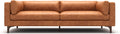 Valencia Mary Leather Couch 93" | Top Grain Nappa 11000 Leather Wide Seat, Solid Wood Frame, Plush Cushioning, Top-Stitched French Seams, Saddle Tan