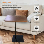 C Shaped End Table, Solid Wood Side Table, 26 Inch High Sofa Tables for Couch for Living Room, Bedroom, Small Space Small Snack C Tables (Rectangle)