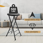 COOZMENT 24-Inch Folding Stool with Handle, Folding Bar Stool with Non-Slip Feet,Folding Chair,Indoor and Outdoor Foldable Stool for Adults,500 lbs Capacity,Kitchen,Game Room(13"×11.5"×24")
