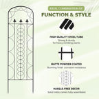Idzo 71 in. Decorative Metal Trellis for Climbing Plants Outdoor, Heavy-Duty Steel Garden Trellis with Durable Powder Coating, Black