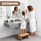Solid Wood Stool Wooden Step Stool Anti-Slip Step Stools for Adults Step Stool for Adults One Step Stool for Office, Bedroom, Garden, Bathroom (6.0" High)