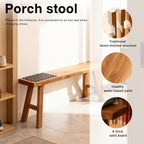 Front Entryway Bench Indoor Hallway Bedroom End of Bed Farm House Rustic Dining Table Vintage Narrow Noodle Bench Solid Wood (L 47.2″x10.2″W x 17.7″H)
