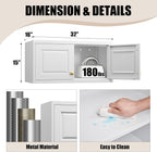 Metal Storage Cabinet with Doors, Small Kitchen Storage Cabinets, White Wall Cabinet, 15" Tall Home Office Cabinet, Steel Overhead Cupboard for Pantry, Living Room, Kitchen- Assembly Required