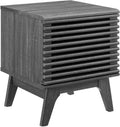 Modway Render Mid-Century Modern 19" Vinyl Record Display Stand in Charcoal