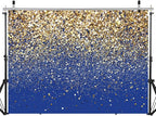 SJOLOON Blue Glitter Backdrop Royal Photo Backdrop for Birthday Party Decoration Graduation Studio Props 12558 (7x5FT)