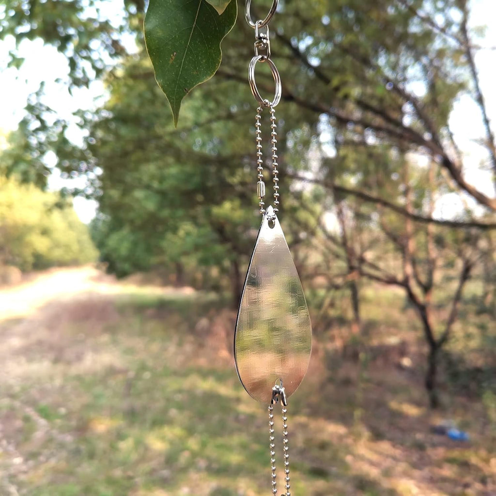 Keep Birds Away Mirror Disc, Hanging Reflectors to Scare Birds Away from Your House and Garden, 16 Drop Shape Discs