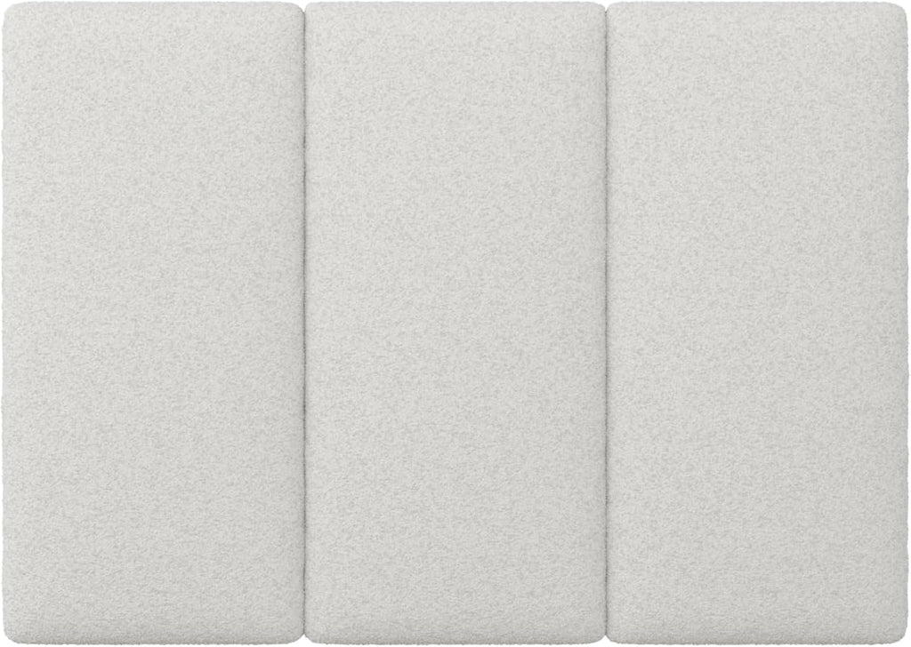 Nathan James Marissa Wall Mounted Upholstered Headboard, 3 Panel Headboard with Textured Boucle Upholstery for Queen Bed, White