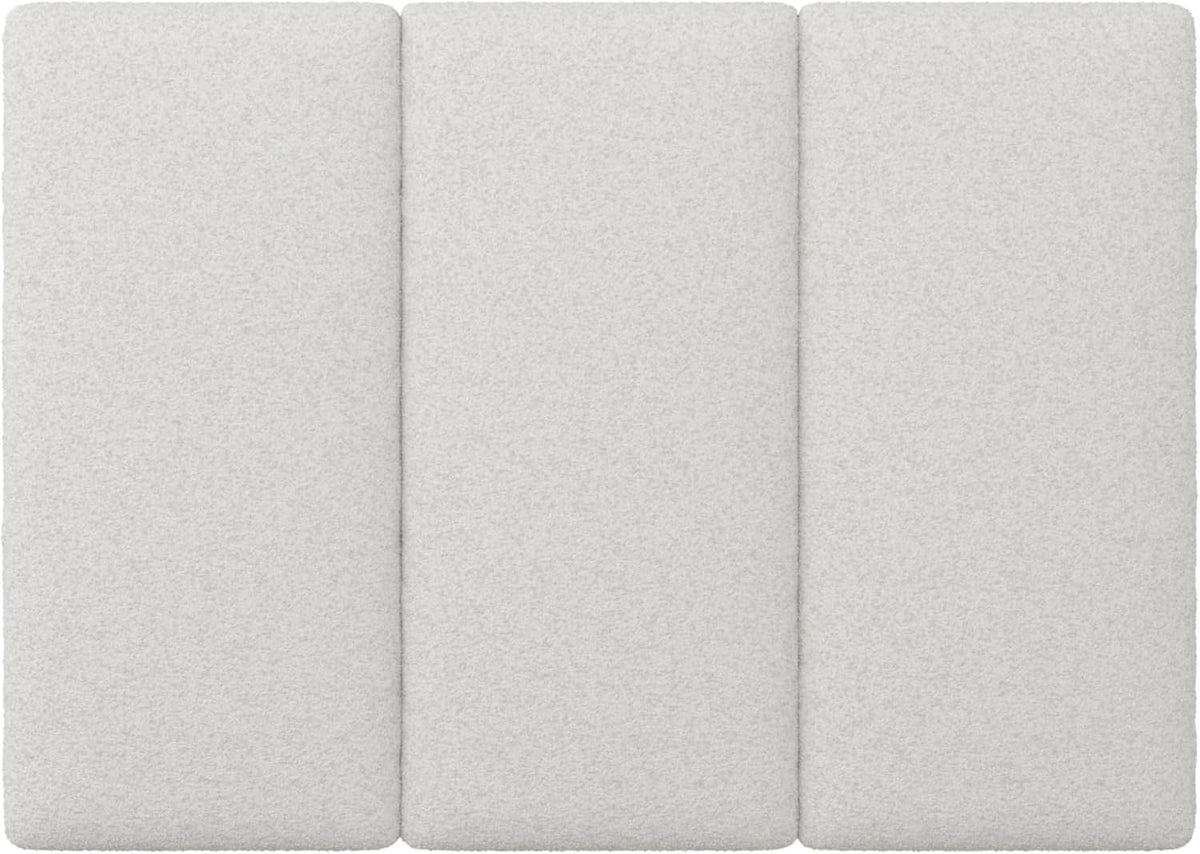 Nathan James Marissa Wall Mounted Upholstered Headboard, 3 Panel Headboard with Textured Boucle Upholstery for Queen Bed, White