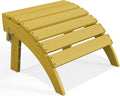 PLUUV Folding Adirondack Ottoman Footrest, All-Weather HDPE Outdoor Footstool for Adirondack Chair, Foldable Ottoman for Patio Backyard Pool Deck, Yellow