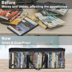 2-Pack Clear Blu-ray/DVD Storage Bags with Zipper & Handles | 56 Blu-ray/40 DVD capacity, Handles, for Movies/Games Storage