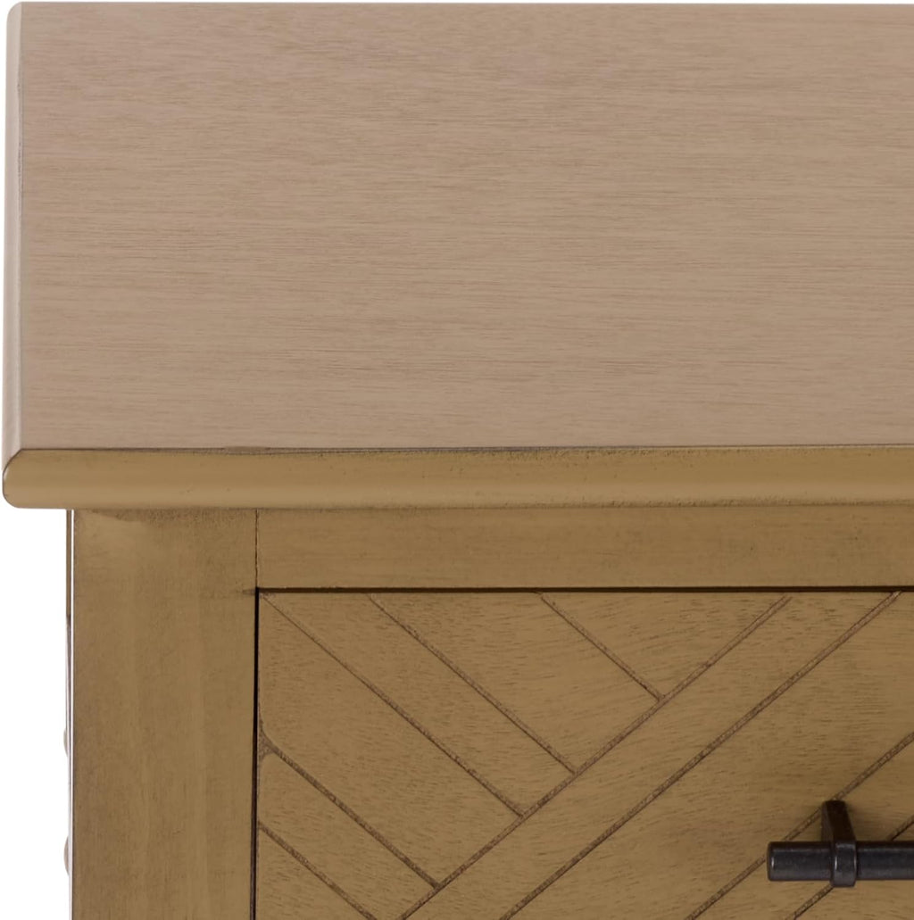 SAFAVIEH Home Collection - Peyton Desert Brown Console Table with 3 Drawers and 1 Shelf, Farmhouse Accent Entryway Table (CNS5705G)