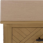 SAFAVIEH Home Collection - Peyton Desert Brown Console Table with 3 Drawers and 1 Shelf, Farmhouse Accent Entryway Table (CNS5705G)
