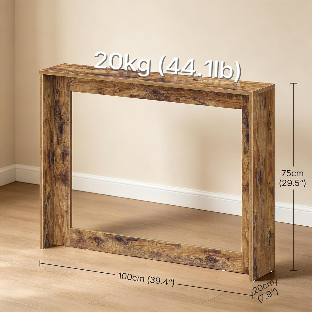YATINEY Narrow Console Table, 39.4'' Small Farmhouse Entryway Table, Wooden Console Table Entryway, Slim Farmhouse Couch Table Behind Sofa for Living Room, Hallway, Foyer, Rustic Brown CT36RB