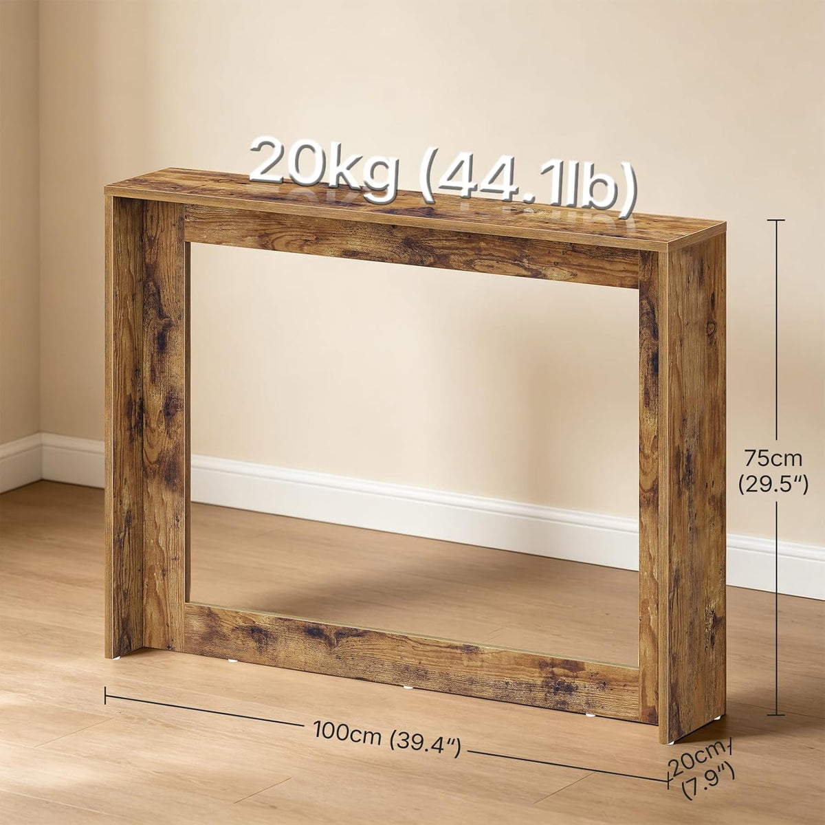 YATINEY Narrow Console Table, 39.4'' Small Farmhouse Entryway Table, Wooden Console Table Entryway, Slim Farmhouse Couch Table Behind Sofa for Living Room, Hallway, Foyer, Rustic Brown CT36RB