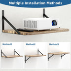 Projector Shelf for Wall Mount, 16.5" × 11", Holds Up to 25lbs, White | Solid Wood, Long-Lasting, Floating Shelf for Router, TV Cable Box, Game Console, DVD Player, Modem