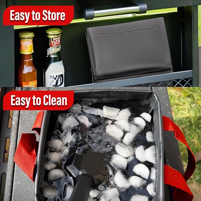 Grill Rescue Brush Dunk Tank,Grill Brush Bucket,Grill Brush Bristle Free Soak Basin,Collapsible Bucket for Grillart Grill Brush Bristle Free,Square Water Basin for Steam Grill Brush (Only Soak Basin)