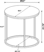 Coaster Home Furnishings - Lainey - Wood and Metal - End Table with Round Top, Open Metal Base and Rustic Style - Living Room - 23-Inch - Mango - 736037