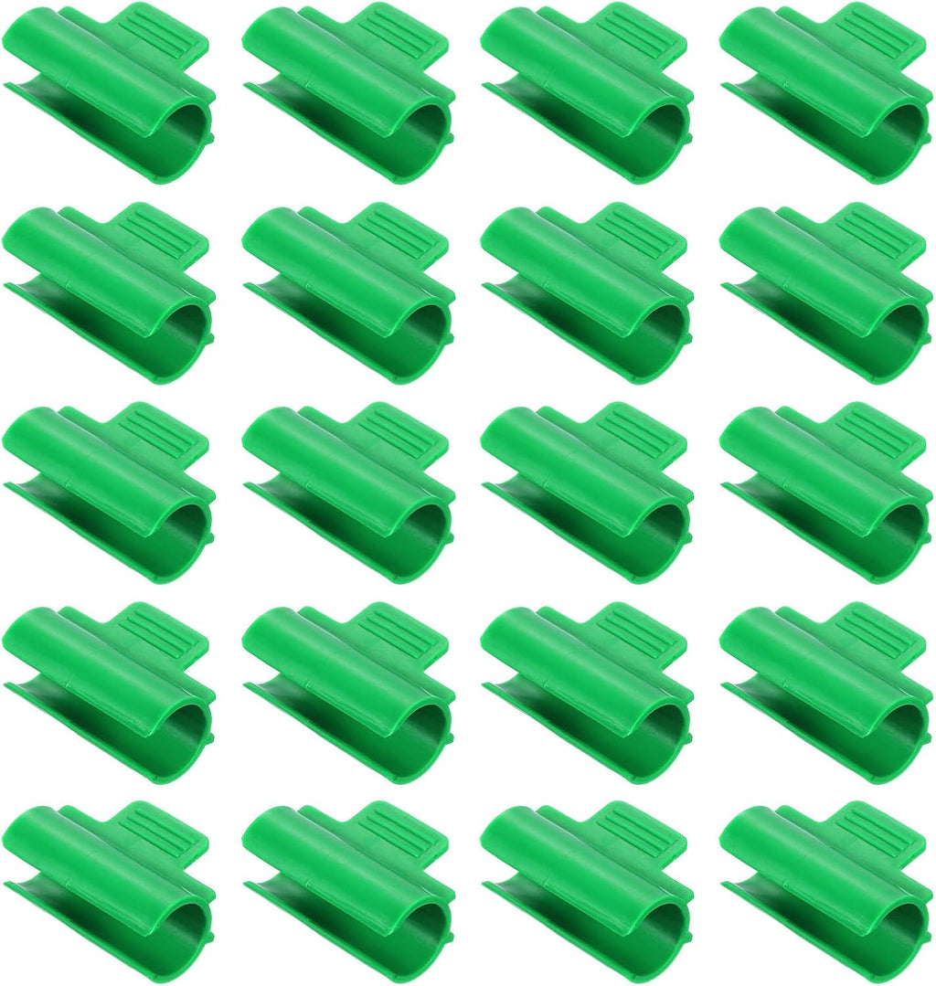 uxcell Greenhouse Clamps for 1inch PVC Pipe, 20pcs Greenhouse Film Clamps Shading Net Rod Clip Garden Hoops for Row Cover, Greenhouse Plastic Sheeting(Green)