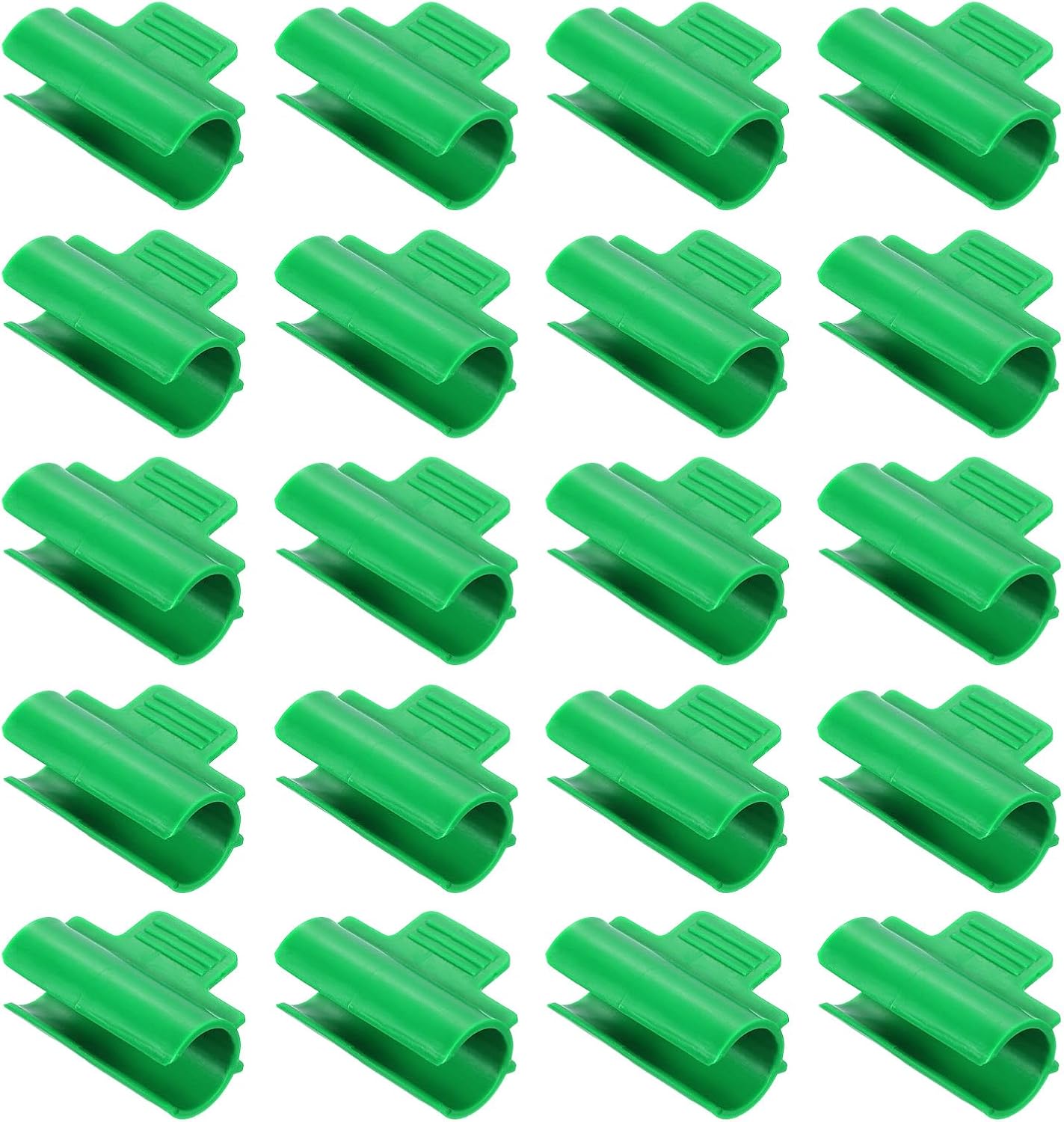 uxcell Greenhouse Clamps for 1inch PVC Pipe, 20pcs Greenhouse Film Clamps Shading Net Rod Clip Garden Hoops for Row Cover, Greenhouse Plastic Sheeting(Green)