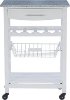 Linon Kitchen Island, White, 22.88 x 15.75 x 33.88