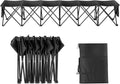 6-Seat Foldable Sports Bench with Side Pockets, Carrying Bag, 600D OxFor Ford Fabric Black for Outdoor Events