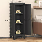 Coolsun 46" H Metal Pantry Cabinet, Metal Storage Locker with Door and 2 Adjustable Shelves, Food Pantry Cabinet for Living Room, Dining Room, Home Office