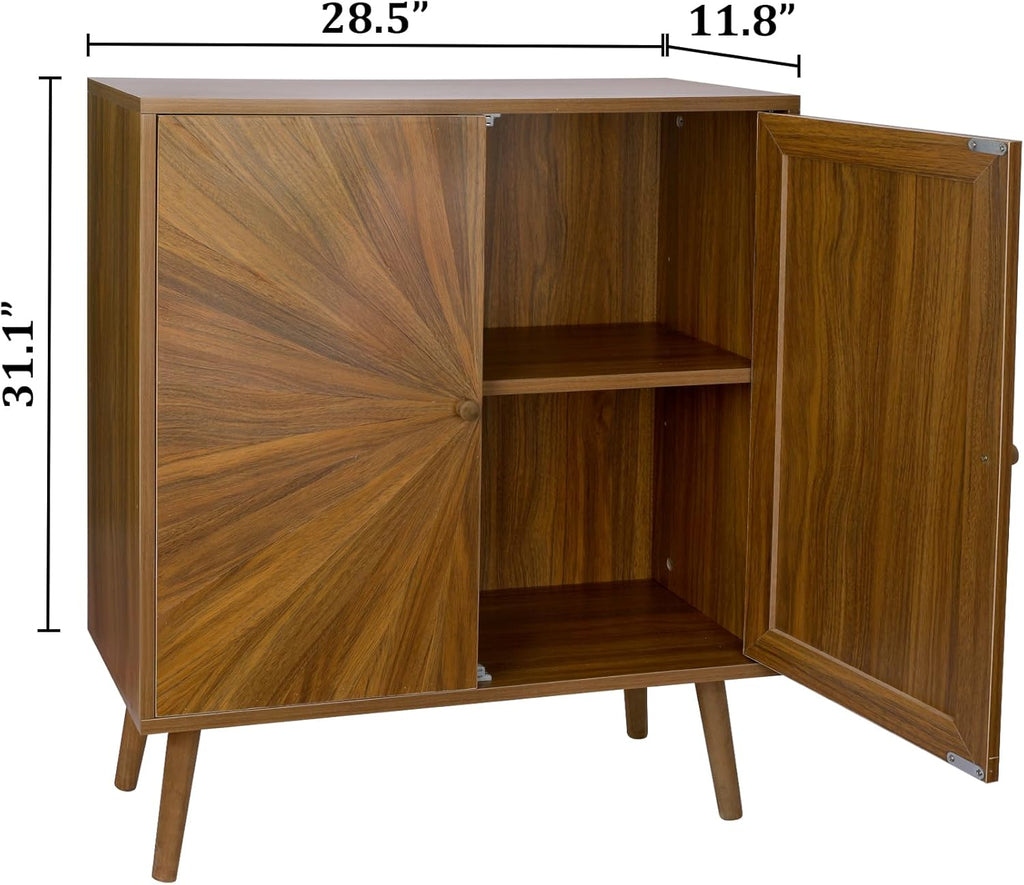 ZYBT Modern Sideboard Buffet Cabinet with Crafted Door, Mid Century Accent Storage Console Table, Farmhouse Cupboard Wood Bar Cabinet for Living Room Kitchen Office Dining Room Entryway