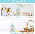 Easter Snow Globe, Easter Decorations for The Home, Lighted Glitter Bunny Snowglobe Lantern for Spring Home Decor