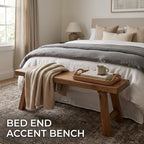 Solid Wood Bench for Entryway, 30" 36" 42" 48" 54" 60" Farmhouse Wood Dining Bench, Rustic Indoor Seating for Kitchen, Living Room & End of Bed(L: 28" x W:12" x H:18")