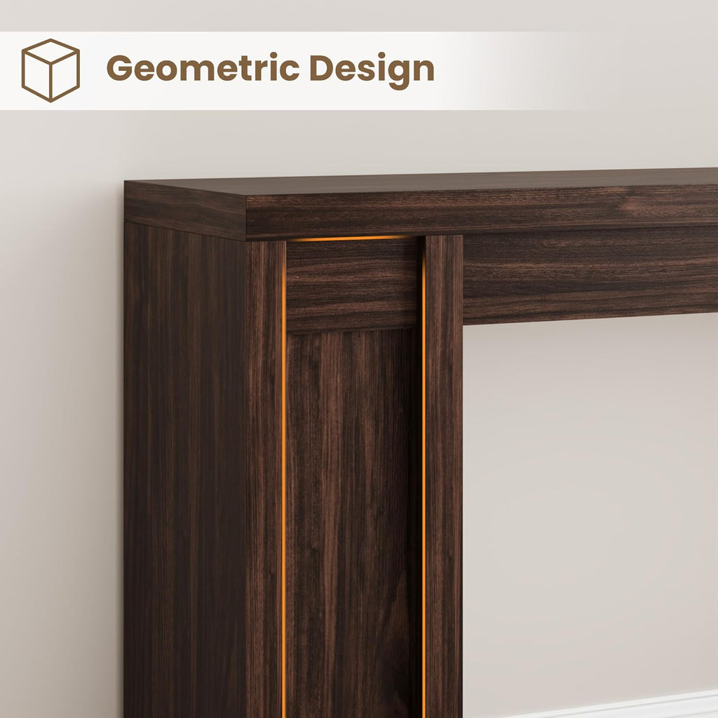 Garvee 70.9-Inch Entryway Table, Wooden Farmhouse Console Table, Thick Sofa Table Behind Couch Table, Long Console Tables for Entryway Living Room, Walnut