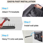 No Stud No Drill TV Wall Mount for 22-55 Inch Smart TVS up to 100lbs | Studless Drywall TV Mount, Flush Wall Mount, 1.2" Low Profile Fixed TV Bracket, Max VESA 400x400 mm, No Damage, Easy Install