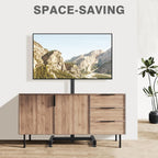TVON TV Floor Stand for 13-50 inch LCD LED Flat/Curved Panel Screen TVs up to 44 lbs, Height Adjustable TV Stand Mount with VESA 200x200, Portable TV Stand for Bedroom, Dorm Room, Office | Tilting and Rotating Mount, Portrait to Landscape, Height