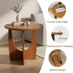 Round End Side Table - 19.7" Unique Tall Round Side Tables Living Room, Mid Century Modern Small Coffee End Table, Solid Wood Accent Tables for Living Room, Bedroom Office, Walnut