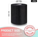 6" x 200 Yards Black Tulle Fabric Rolls, Black Spool Tulle Ribbon for DIY Tutu Skirt Black Wedding Decoration Baby Shower Birthday Party Backdrop Gift Wrapping Bow Craft Supplies