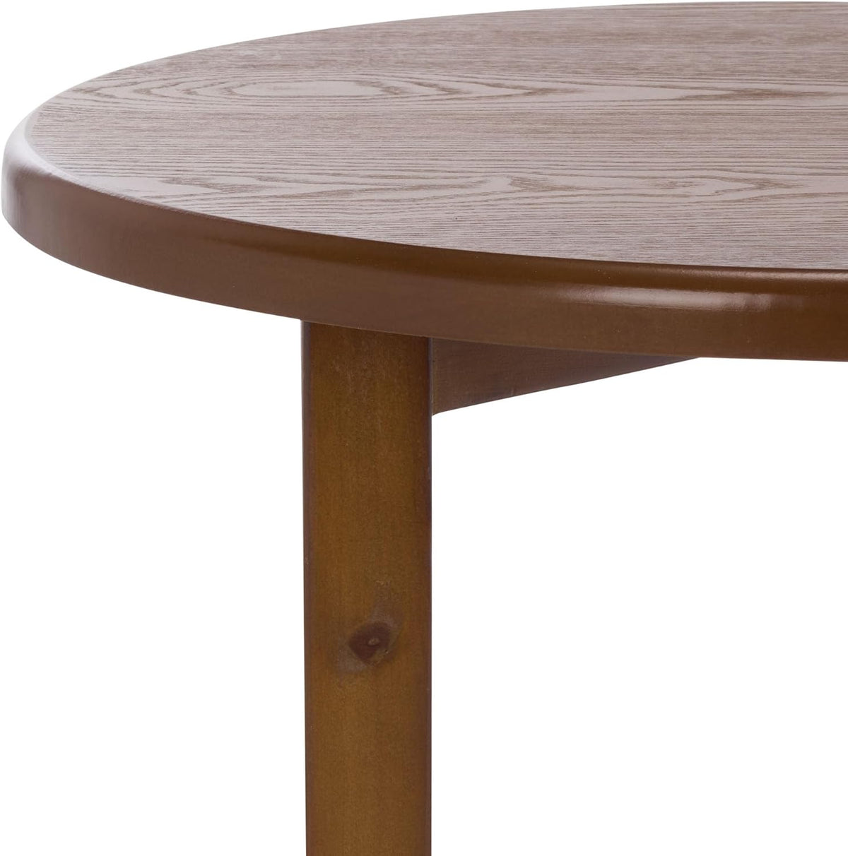 SAFAVIEH Home Collection - Rakoma Round End Table, Walnut Brown Accent Side Table with Woven Shelf (ACC2313A)