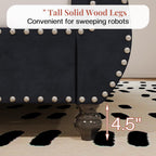 Jocisland Queen Size Bed Frame with Sleigh Headboard & Footboard, Black