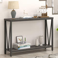 FOLUBAN Console Table for Entryway, Modern Sofa Table Behind Couch, Narrow Entry Table for Hallway, Living Room (Industrial, Dark Gray)