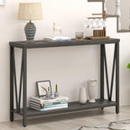 FOLUBAN Console Table for Entryway, Modern Sofa Table Behind Couch, Narrow Entry Table for Hallway, Living Room (Industrial, Dark Gray)