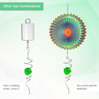 Wind Spinner Tail, Wind Spinners Stabilizer with Green Glass Orb, Gazing Ball Spiral, Sun Catcher Rainbow Maker Hanging Decoration Decor for Yard Garden, Saint Patrick's Day Gift Ideas