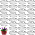 30 Packs 10 Inches Large Clear Plant Saucers for Indoor Outdoor Use Heavy Duty Plastic Plant Trays for Planter Bulk Flower Pot Drip Trays to Catch Water, 4 to 20 Inch