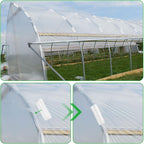 50 PCS 1 inch Greenhouse Clamps Clips White ABS Snap Clamp Tube Clip Garden Buildings Tube Clip for Greenhouse Film, Sunshade Nets, Frame Shelters (Inner dia: 1 in & Outer dia: 1.26 in)
