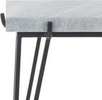 SAFAVIEH Home Collection - Rolf Accent Table, Rectangular Marble Side Table with Black Metal Legs, Fully Assembled (ACC3725A)