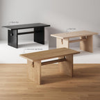 Nathan James Briggs Modern Dining Table for 6, Small Rectangle, 6-Person Black, Solid Wood in Black Oak