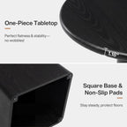 Tribesigns 31.5-Inch Round Dining Room Table for 2-4, Farmhouse Small Kitchen Dinner Table with Square Base for Dining Room Living Room, Black