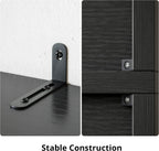 IRONCK 4-Tier Bookcase with Doors, Tall Storage Bookshelf, Black