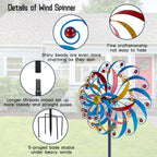 DREAMYSOUL Wind Spinners Outdoor, 20 Inches Dia Extra Large Metal Wind Spinner, Colorful Windmills Kinetic Wind Sculptures and Spinners for Yard Garden Outside Patio Lawn Decor