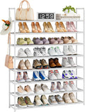 8 Tier Shoe Rack Organizer Large Shoe Storage Rack for Closet Entryway Shoe Holder Space Saving Shoe Shelf Shoe Stand Tall Shoe Tower Metal Shoe Rack Holds up to 32-40 Pairs of Shoes