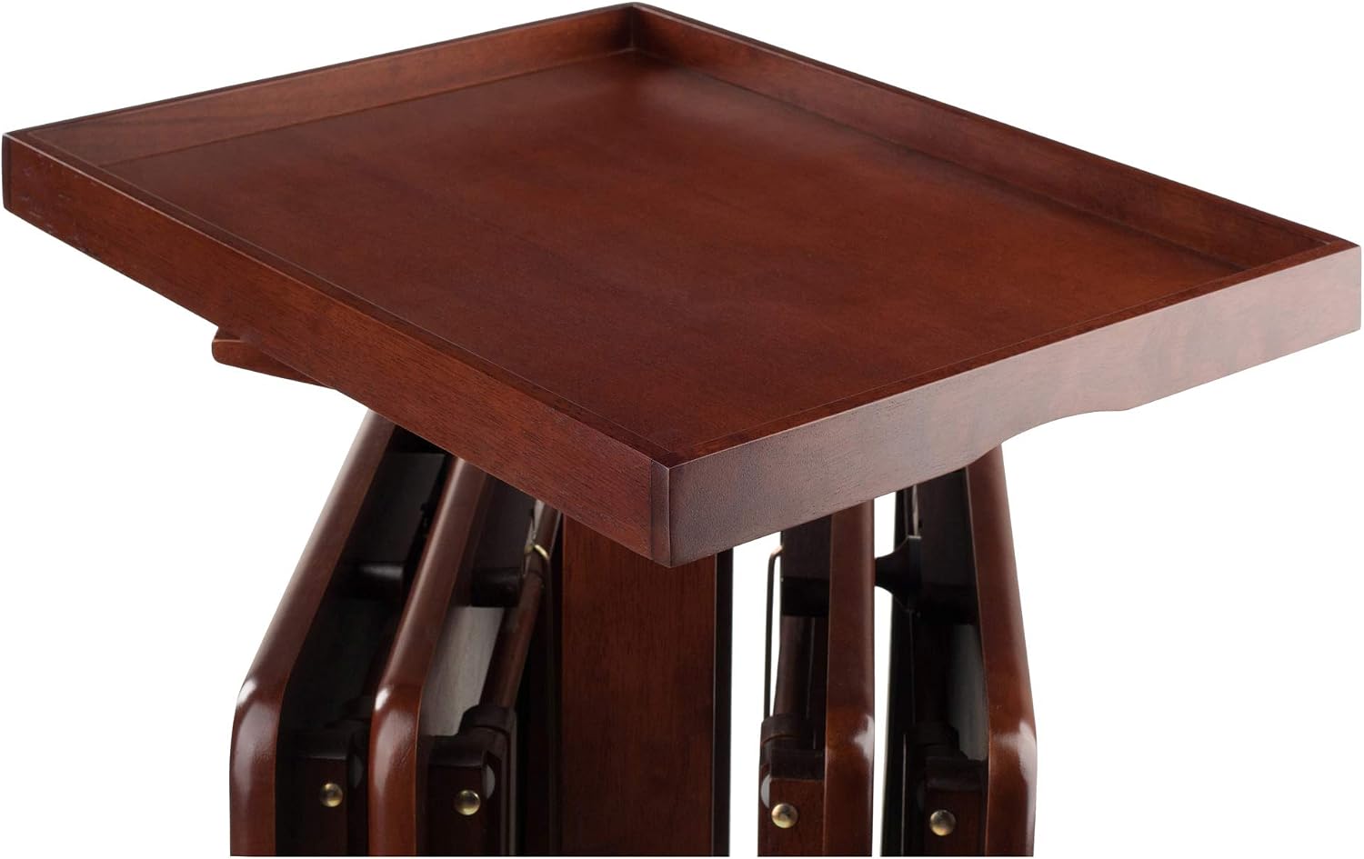 Winsome 6-Piece Snack Table, Walnut (94828) | Easy to Store Portable Fold Up Table Set for Kitchen, Living Room TV Dining, Crafts, Puzzles, Work From Home
